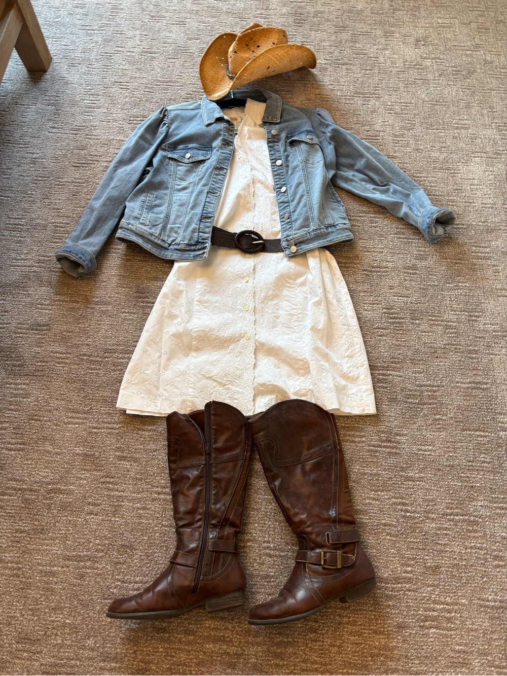 Talbots Sleeveless White Eyelet Dress (Dress Only. Does Not Include Accessories)